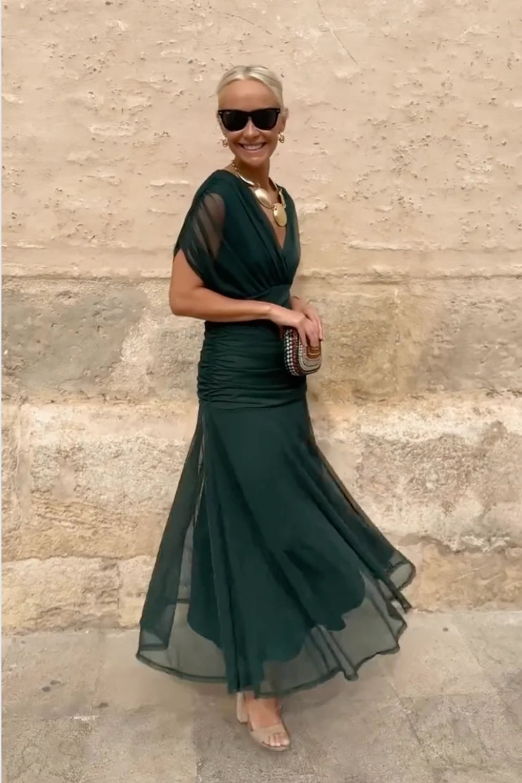 Helena - Elegante vestido largo de fiesta con escote en V