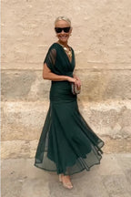 Helena - Elegante vestido largo de fiesta con escote en V