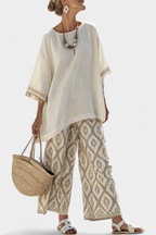 ISABEL— Top sofisticado y pantalones casual