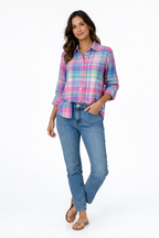 Blusa a cuadros colorida