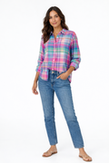 Blusa a cuadros colorida