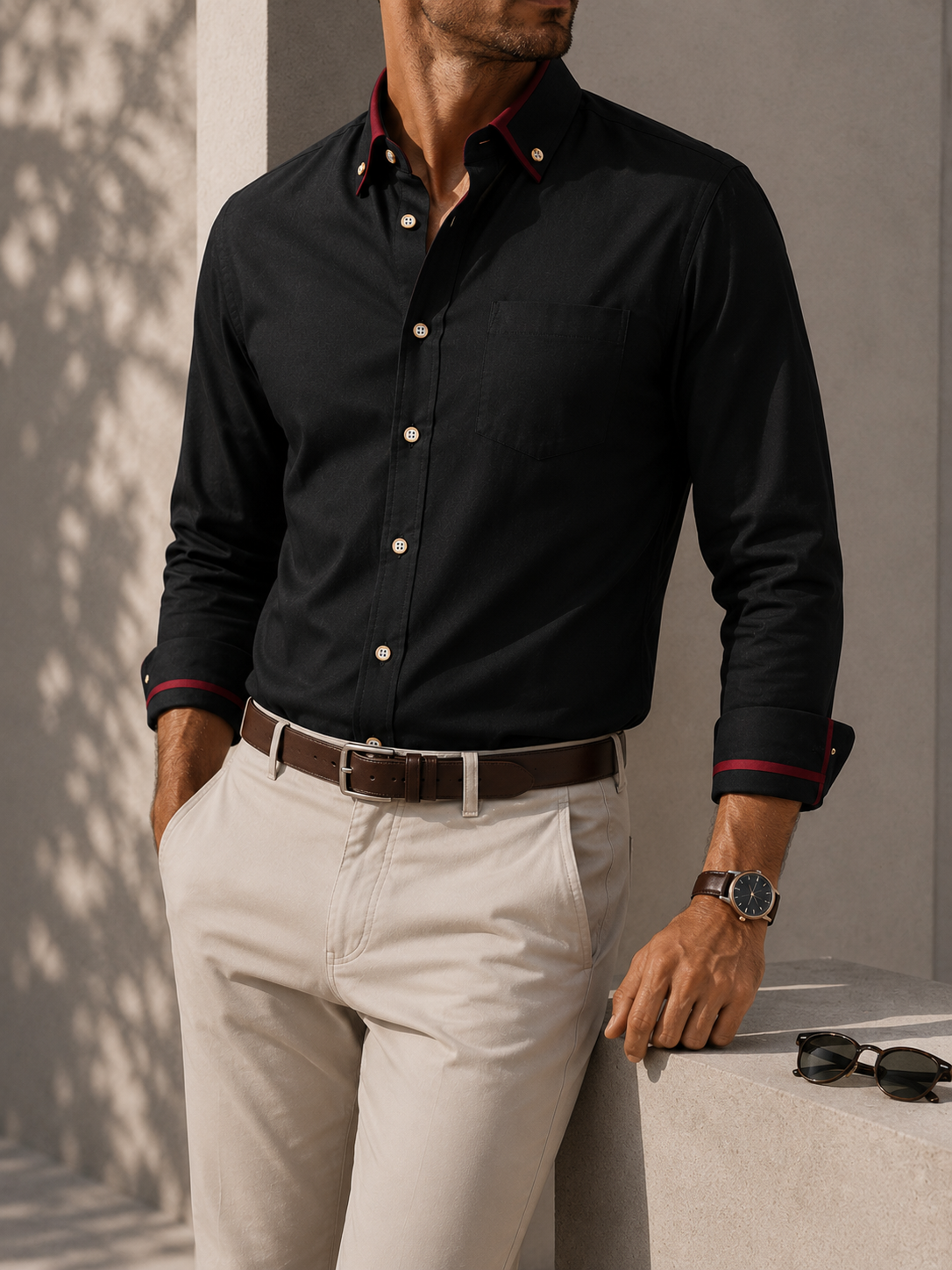 Alejadnro - Camisa con contraste