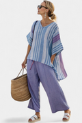 CARLA – Top elegante en lavanda y azul cielo con pantalón de lino