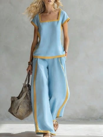 SONIA | CONJUNTO DE LINO ELEGANTE DE DOS PIEZAS