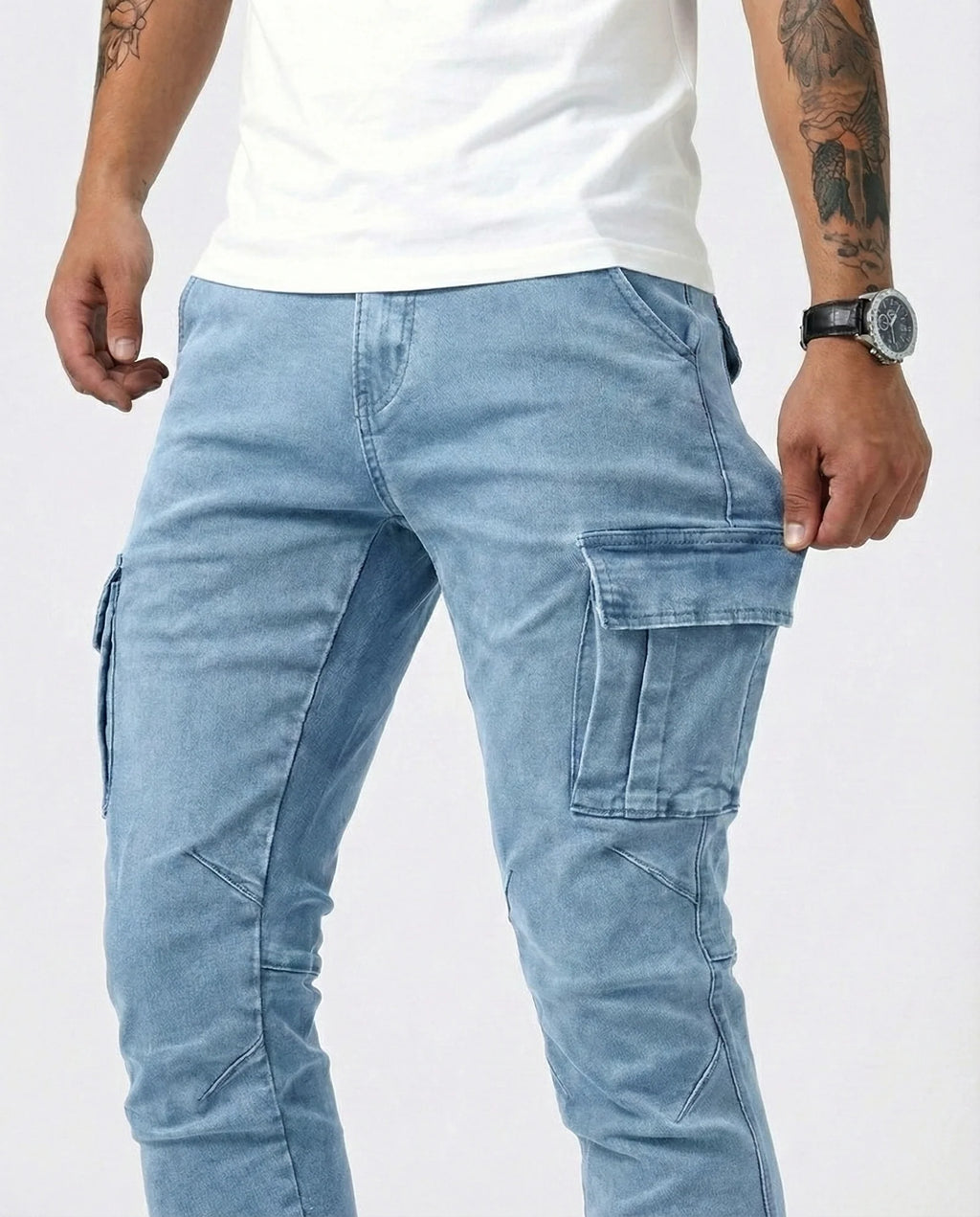 Pantalón Cargo Marino Elástico
