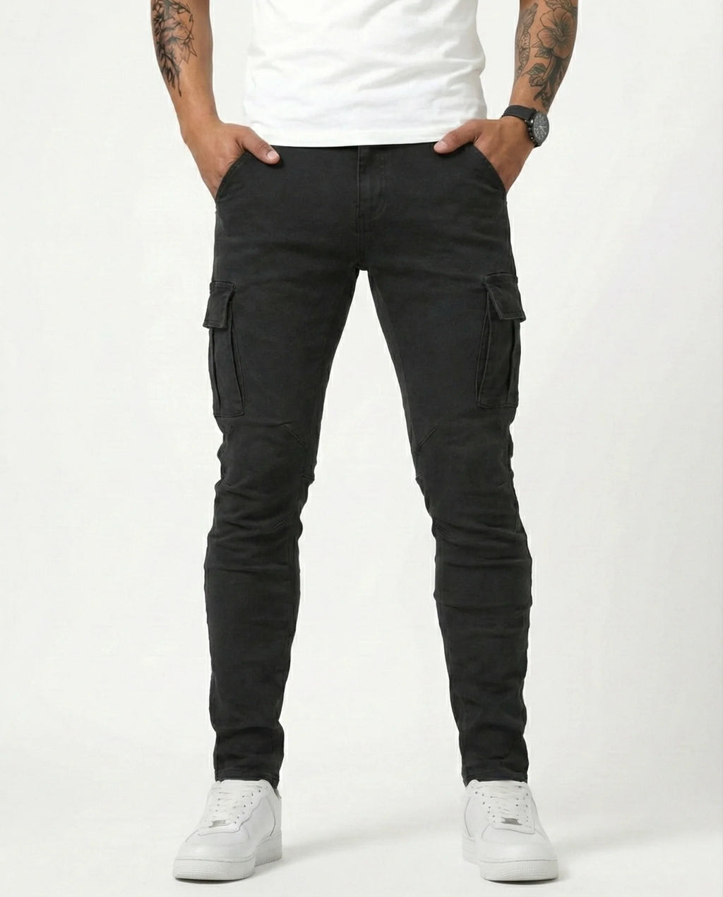 Pantalón Cargo Marino Elástico