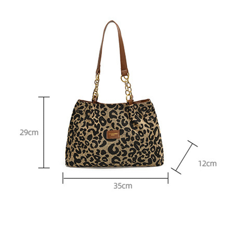 Bolso tote con estampado de leopardo