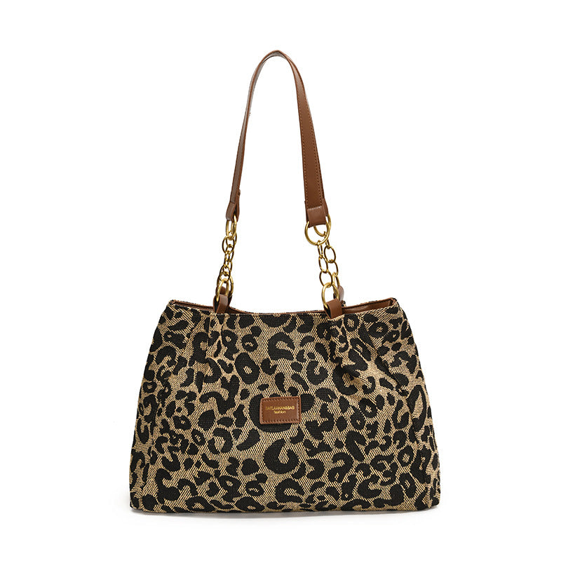 Bolso tote con estampado de leopardo