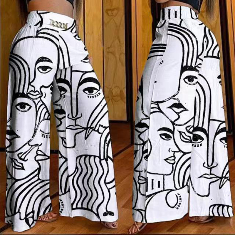 Pantalones cintura alta, pierna ancha, detalle de cinturón